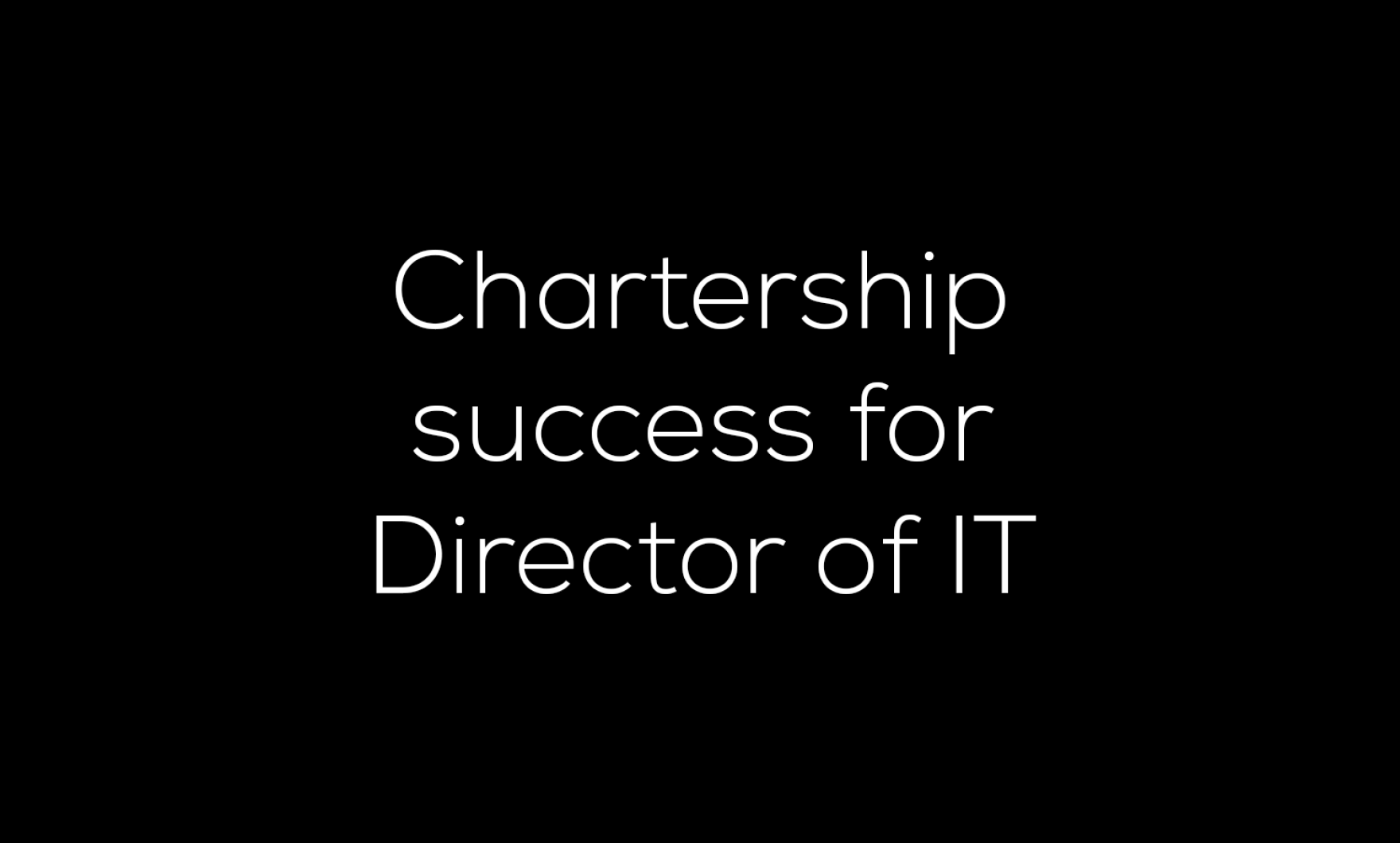 Chartership success for Director of IT